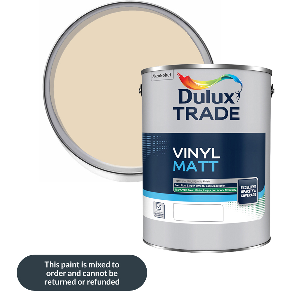 Dulux Trade Ivory Walls and Ceilings Vinyl Matt Paint 5L Image 1