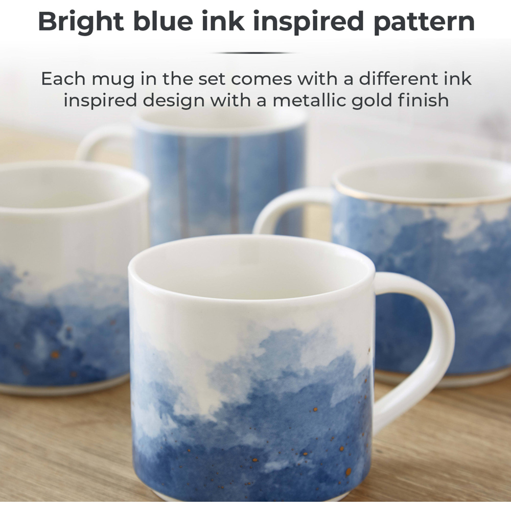 Tower Blue Ink Mug Set of 4 Image 7
