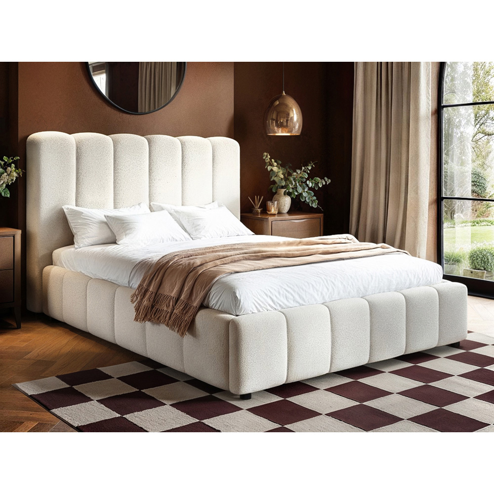 Solace+Co Emilie King Size Boucle Ribbed Ottoman Bed Image 7