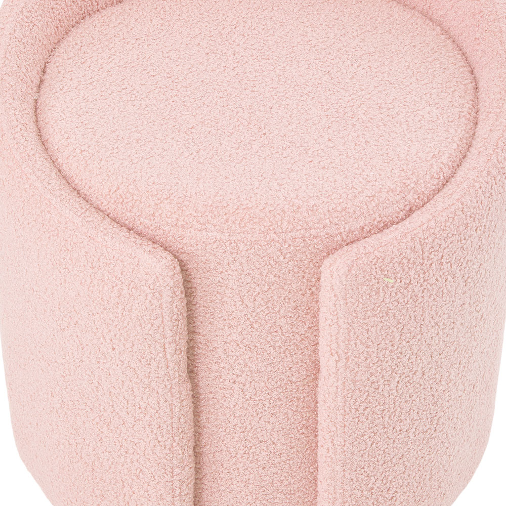 Living and Home Pink Teddy Fleece Round Tub Vanity Stool Image 5