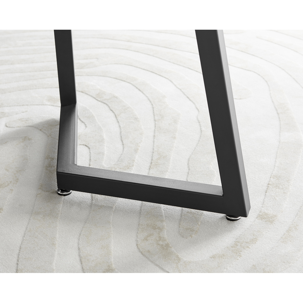 Furniturebox Copeland Valera Marble Effect 4 Seater Dining Set White Navy Blue and Black Image 3