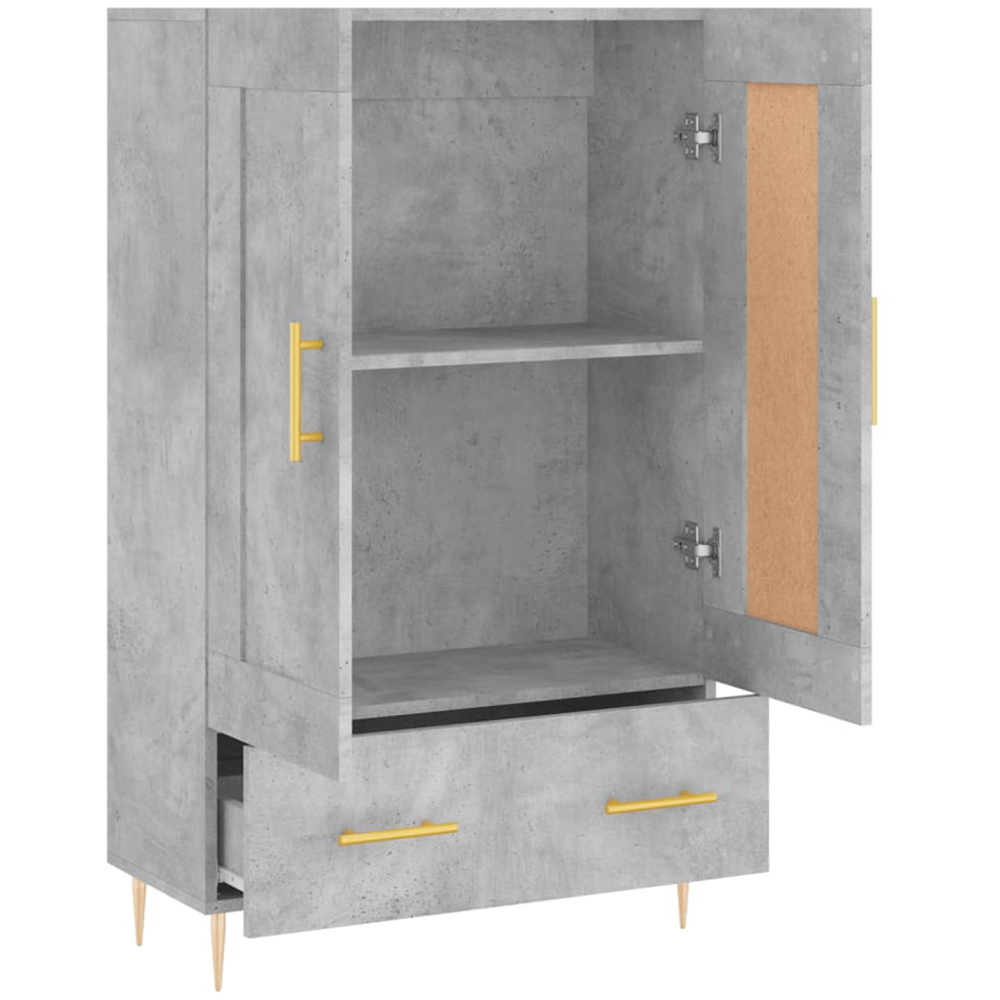 vidaXL 2 Door Single Drawer Concrete Grey Small Highboard Image 6