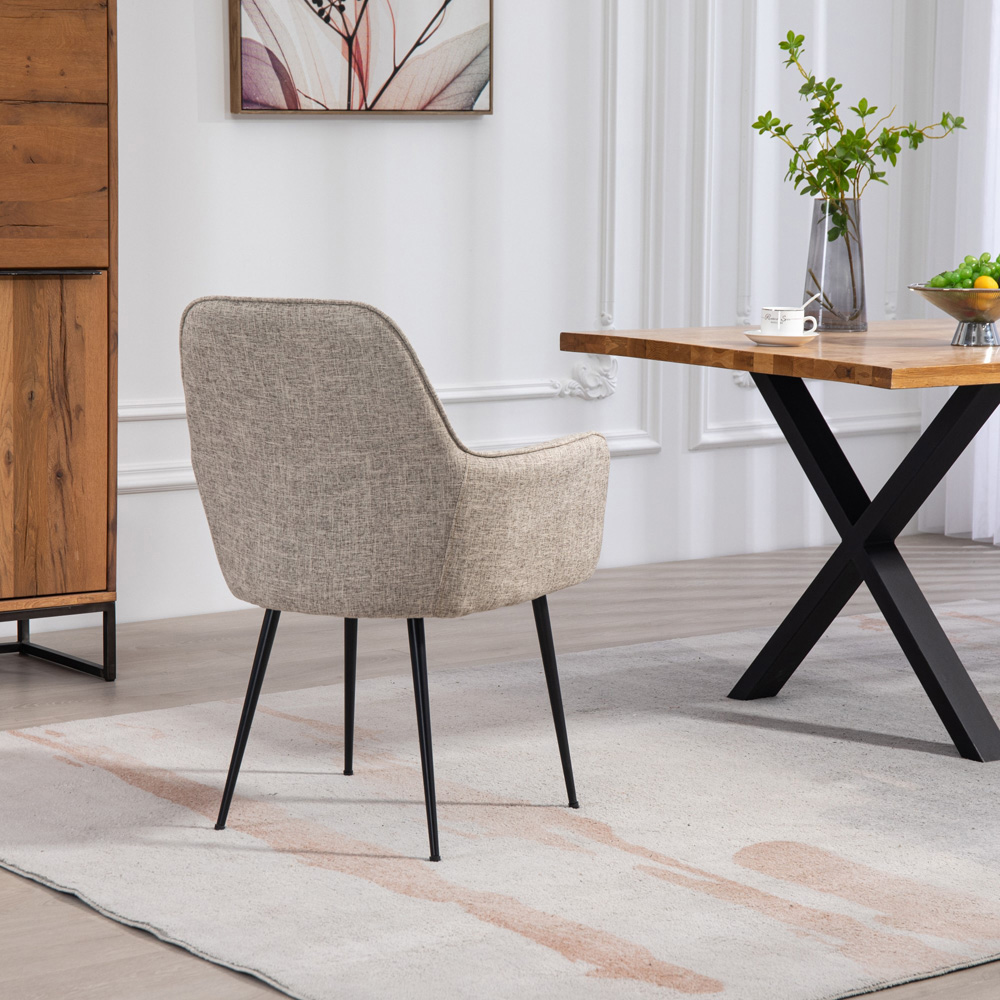Artemis Home Carrara Set of 2 Brown Fabric Dining Chairs Image 5