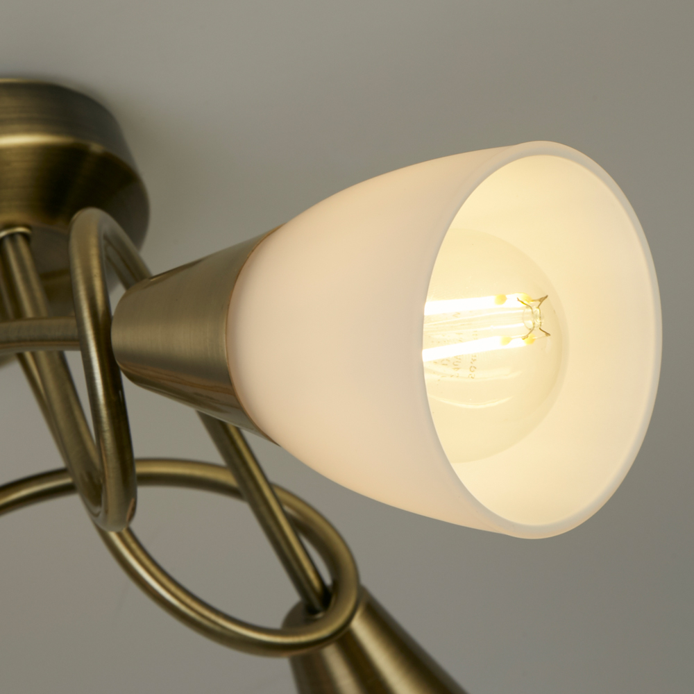 Lighting Collection Bradford 3 Light Antique Brass LED Ceiling Fitting Image 4