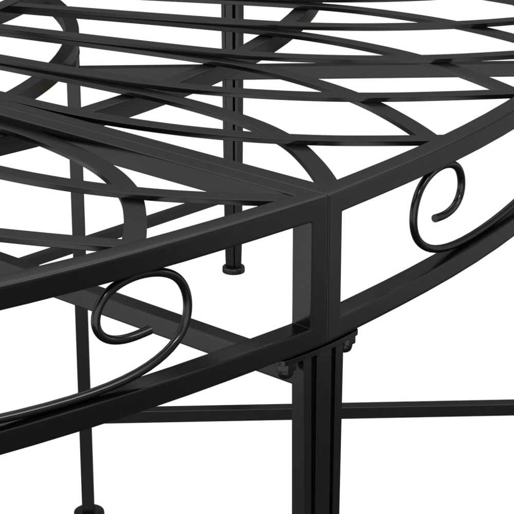 vidaXL Black Steel Round Tree Bench Image 5