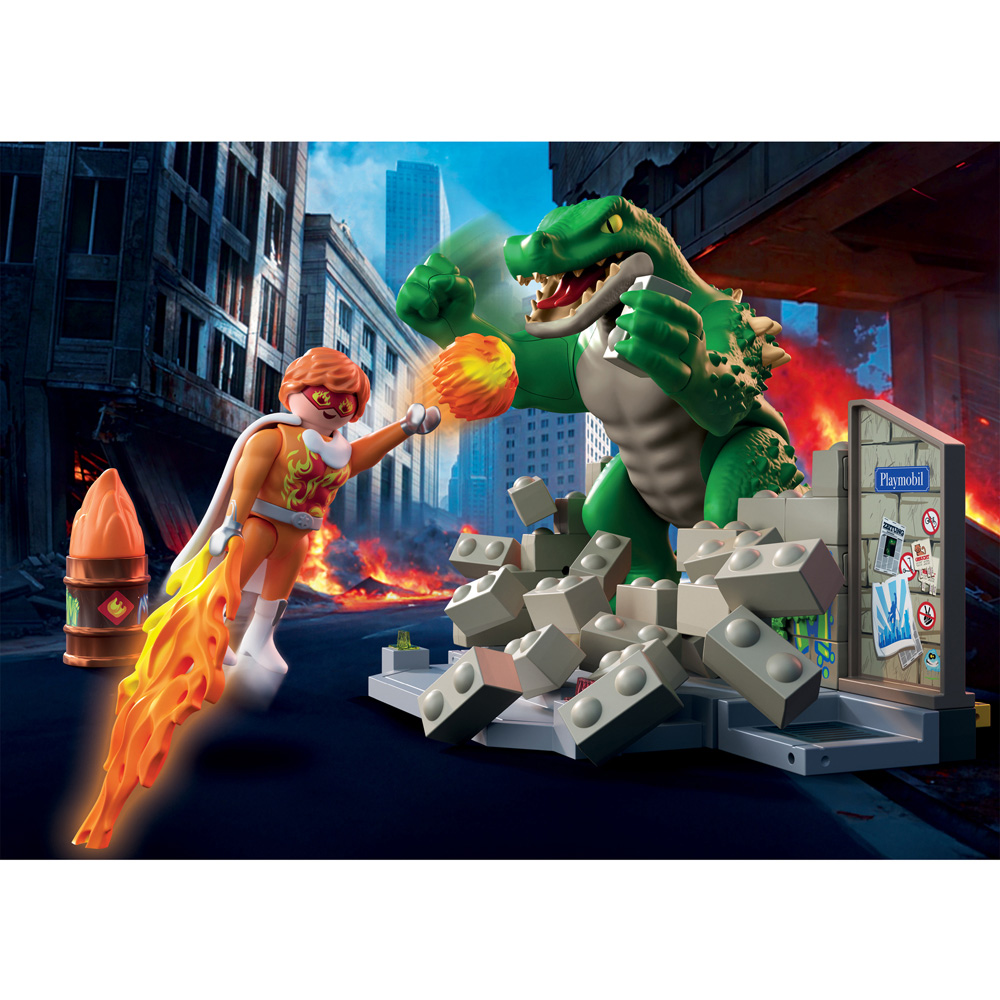 Playmobil Hero Battle Against Giant Lizard Playset Image 5