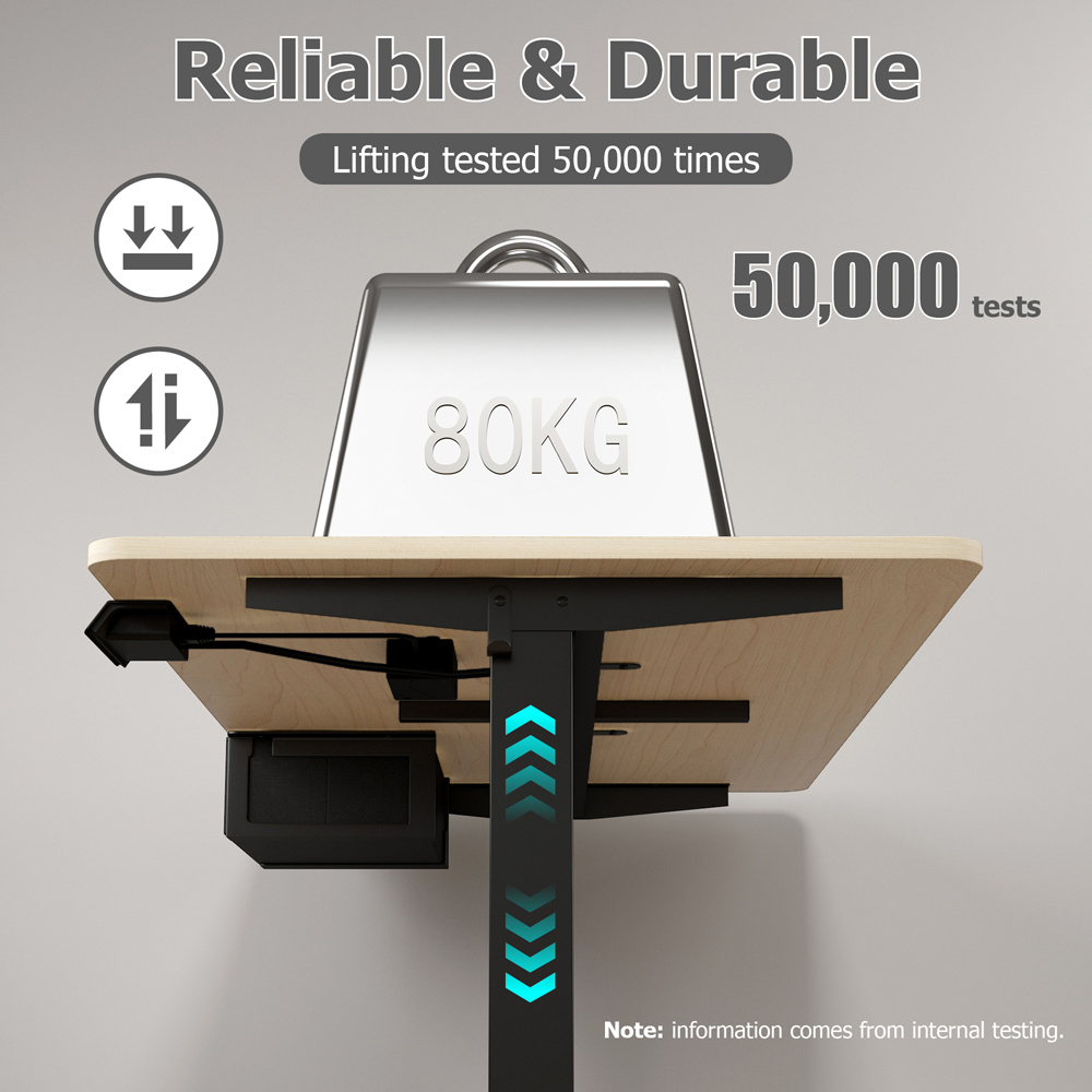 wilko Easton Height Adjustable Electric Computer Desk White Image 4