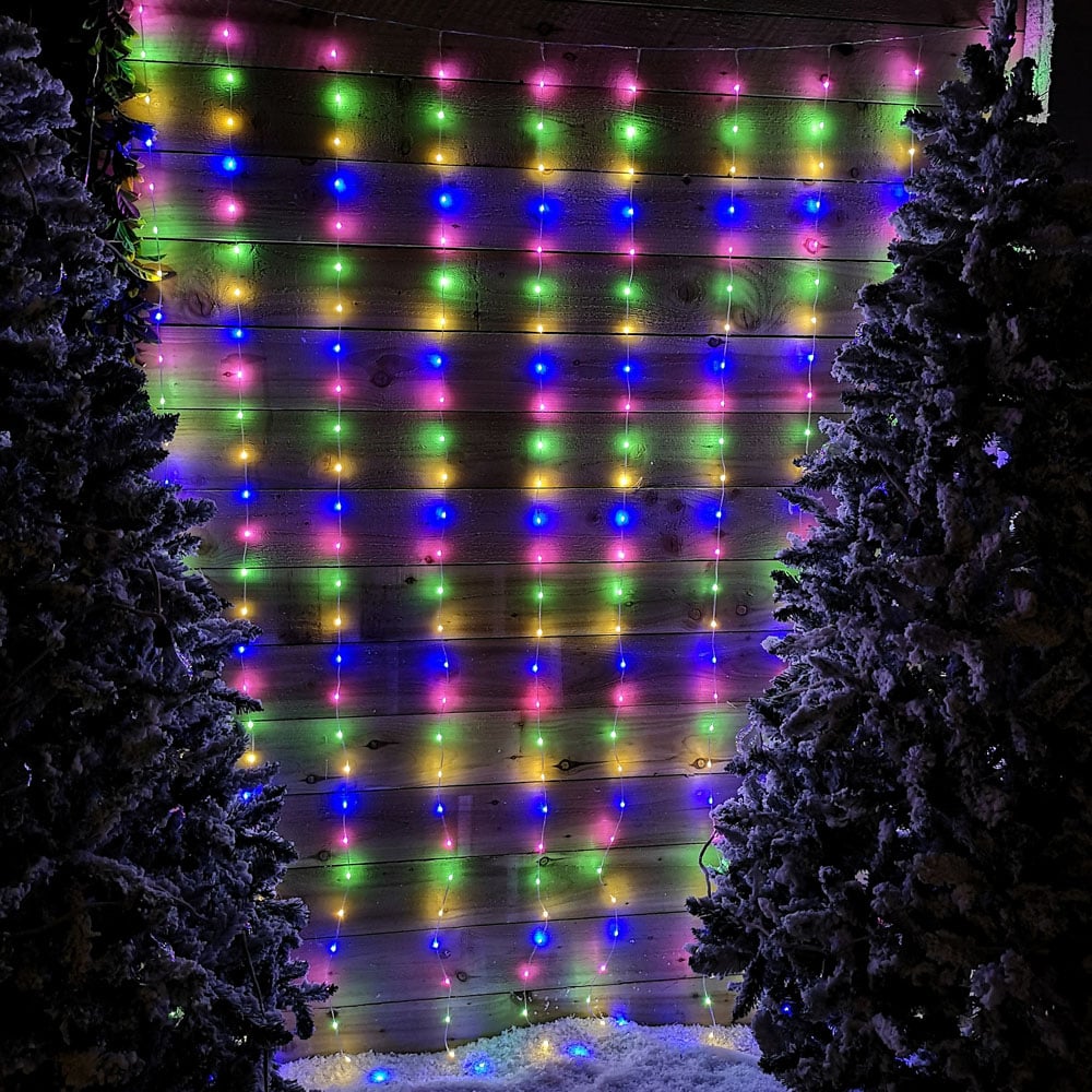 Samuel Alexander 300 Multicolour LED Party Curtain Christmas Lights Image 1
