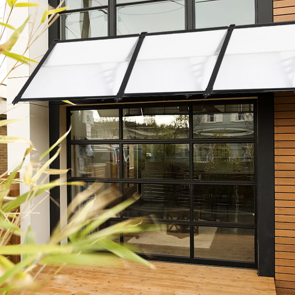 Living and Home Black Front Door Canopy 90 x 270cm Image 7