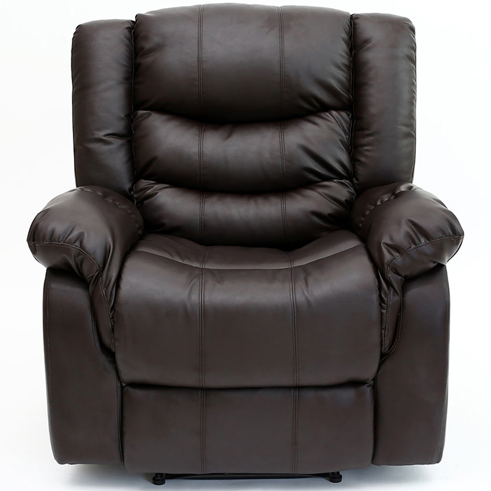 Furniture Online Seattle Brown Bonded Leather Manual Recliner Chair Image 6