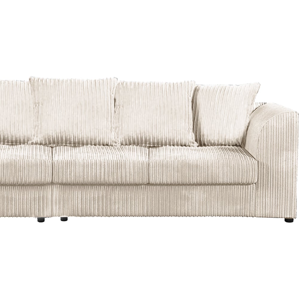 Luxor 4 Seater Cream Jumbo Cord Scatter Back Sofa Image 3