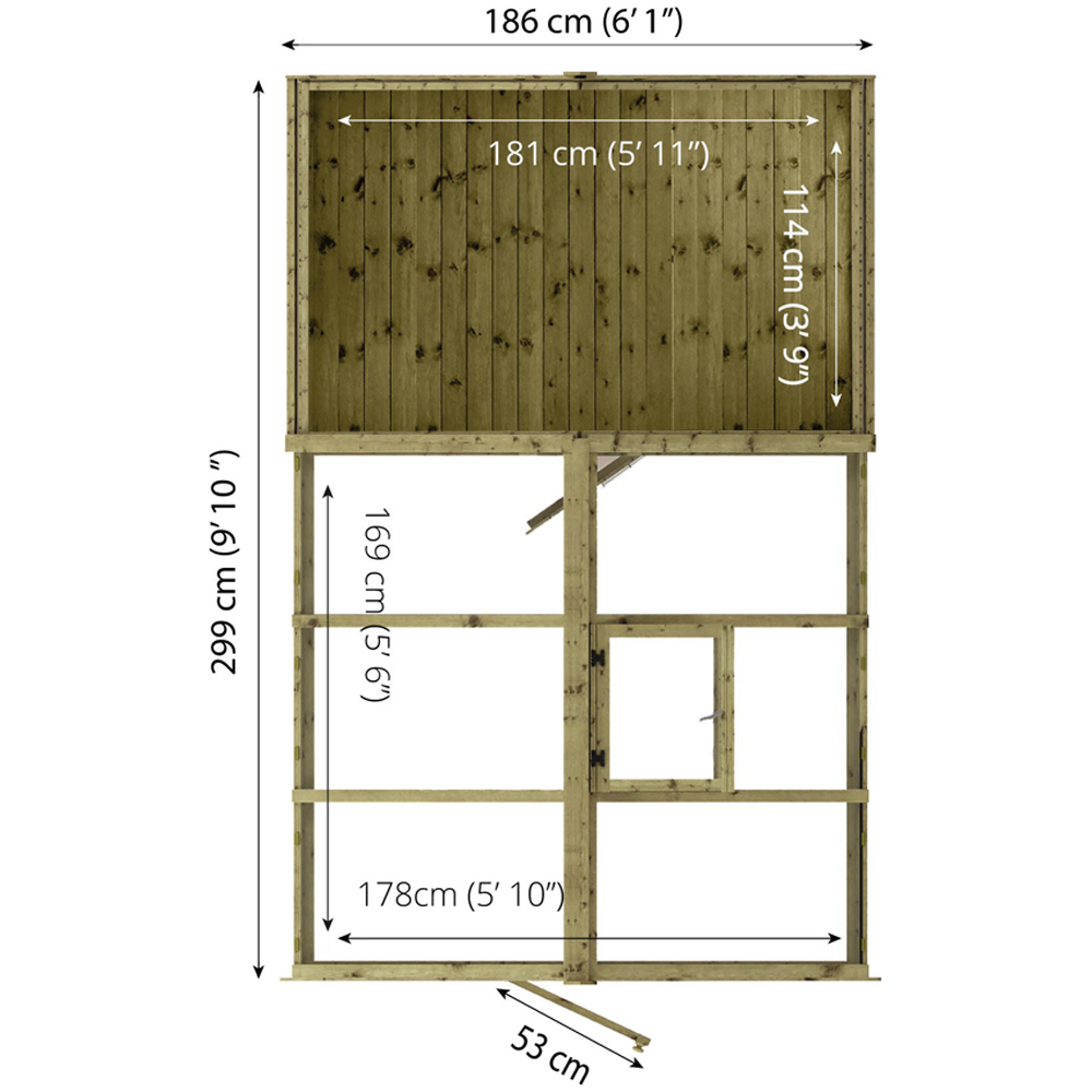 Mercia Wooden 10 x 6ft Traditional Apex Greenhouse Combi Shed Image 8