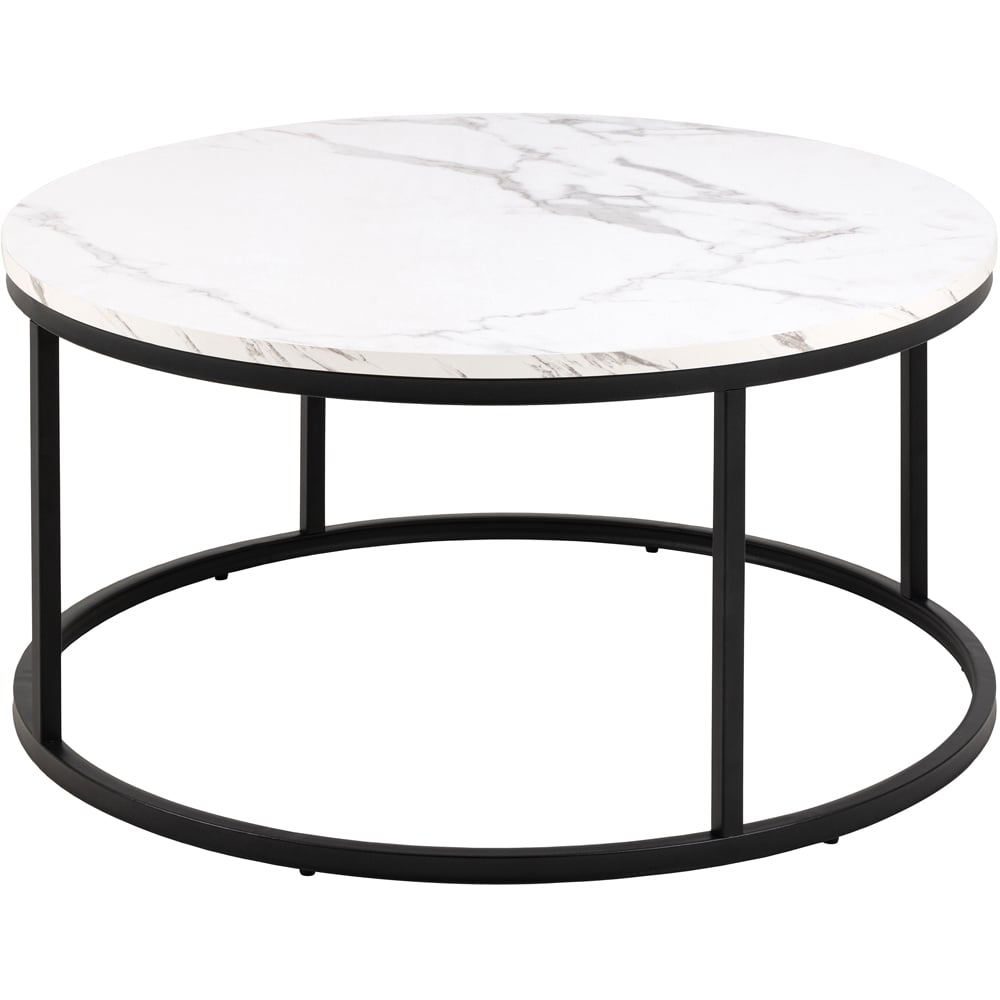 Florence Spiro White Marble Melamine Coffee Table Image 2