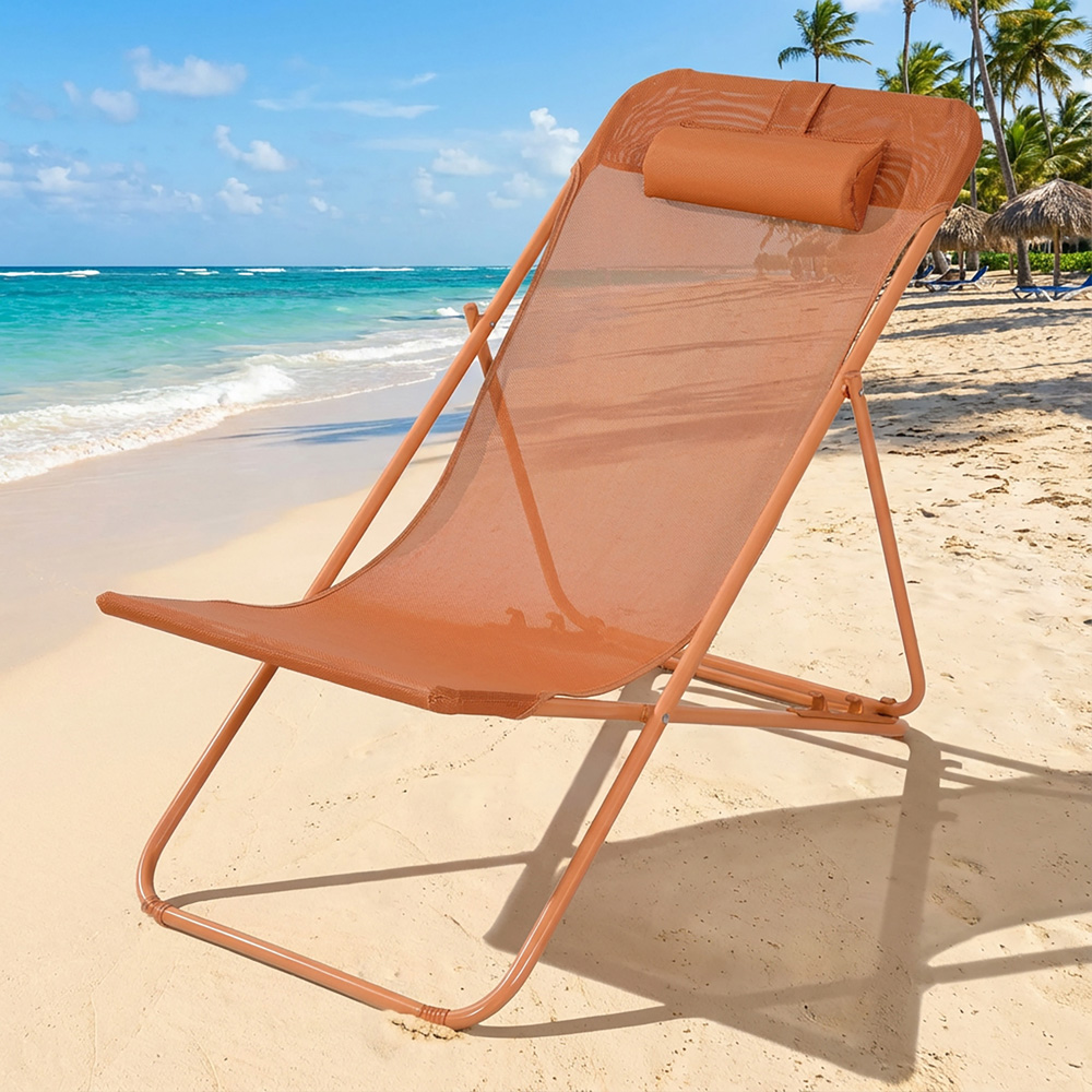 Active Sport 3 Position Beach Chair Orange Image 2