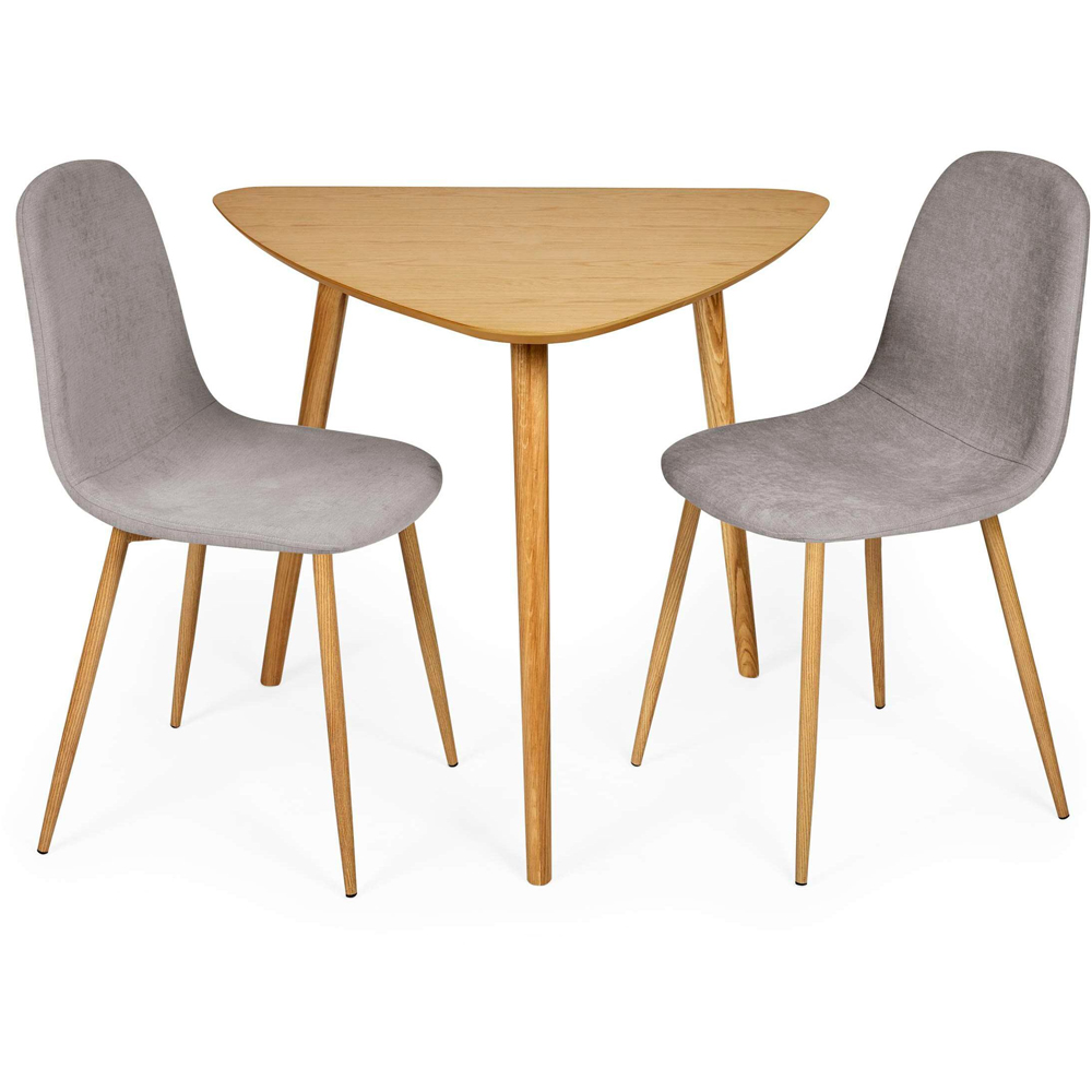 Julian Bowen Athena 3 Seater Light Oak Triangular Dining Table Image 4