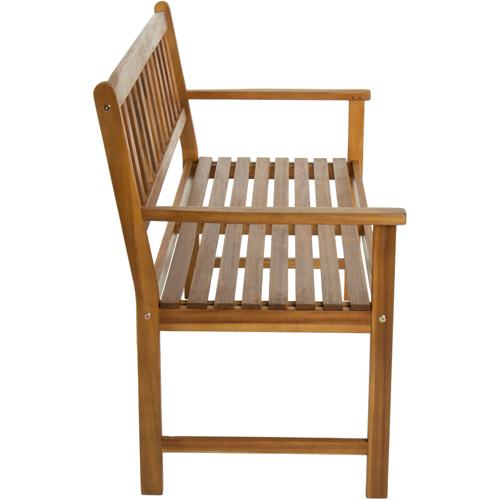 Charles Bentley Brown Wooden Bench Image 3