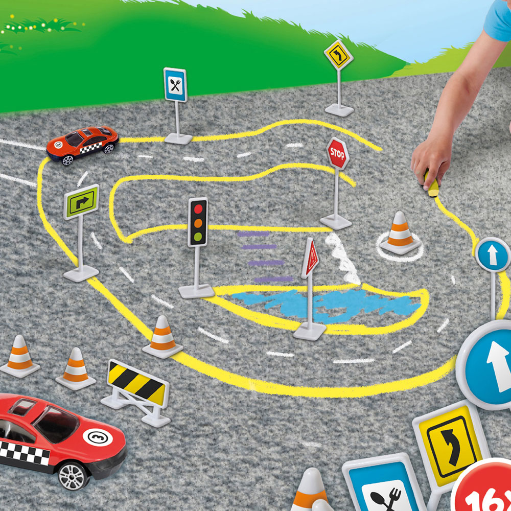 SES Creative Chalk Traffic Play Set Image 3