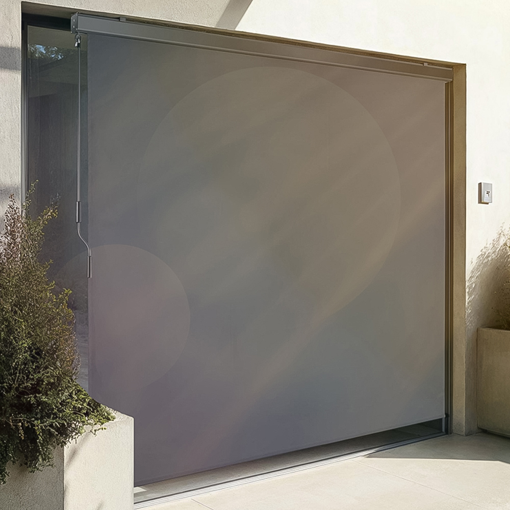 tectake Eloise Black Vertical Awning with 2 Wall Brackets 2 x 2.5m Image 1