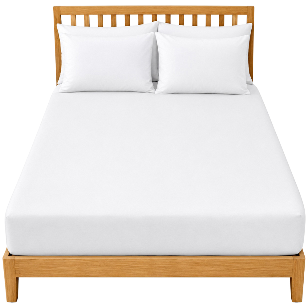Smart Living King Size White Jersey Melange Fitted Sheet Image 2