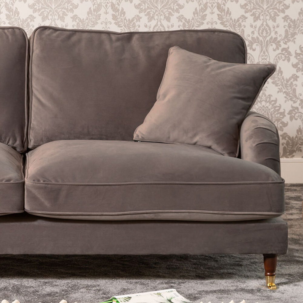 Mackenzie 2 Seater Taupe Plush Velvet Sofa Image 2