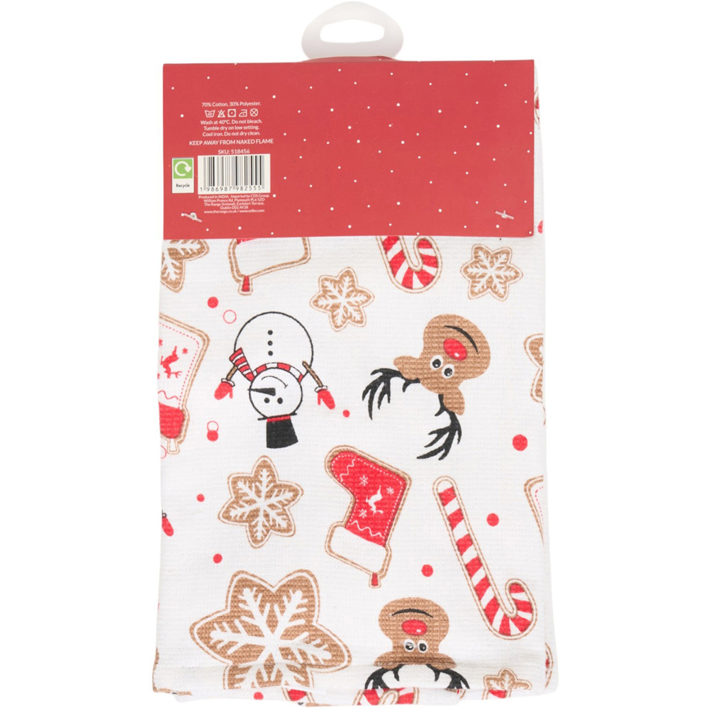 Pack of 2 Reindeer or Gingerbread Tea Towels Image 4