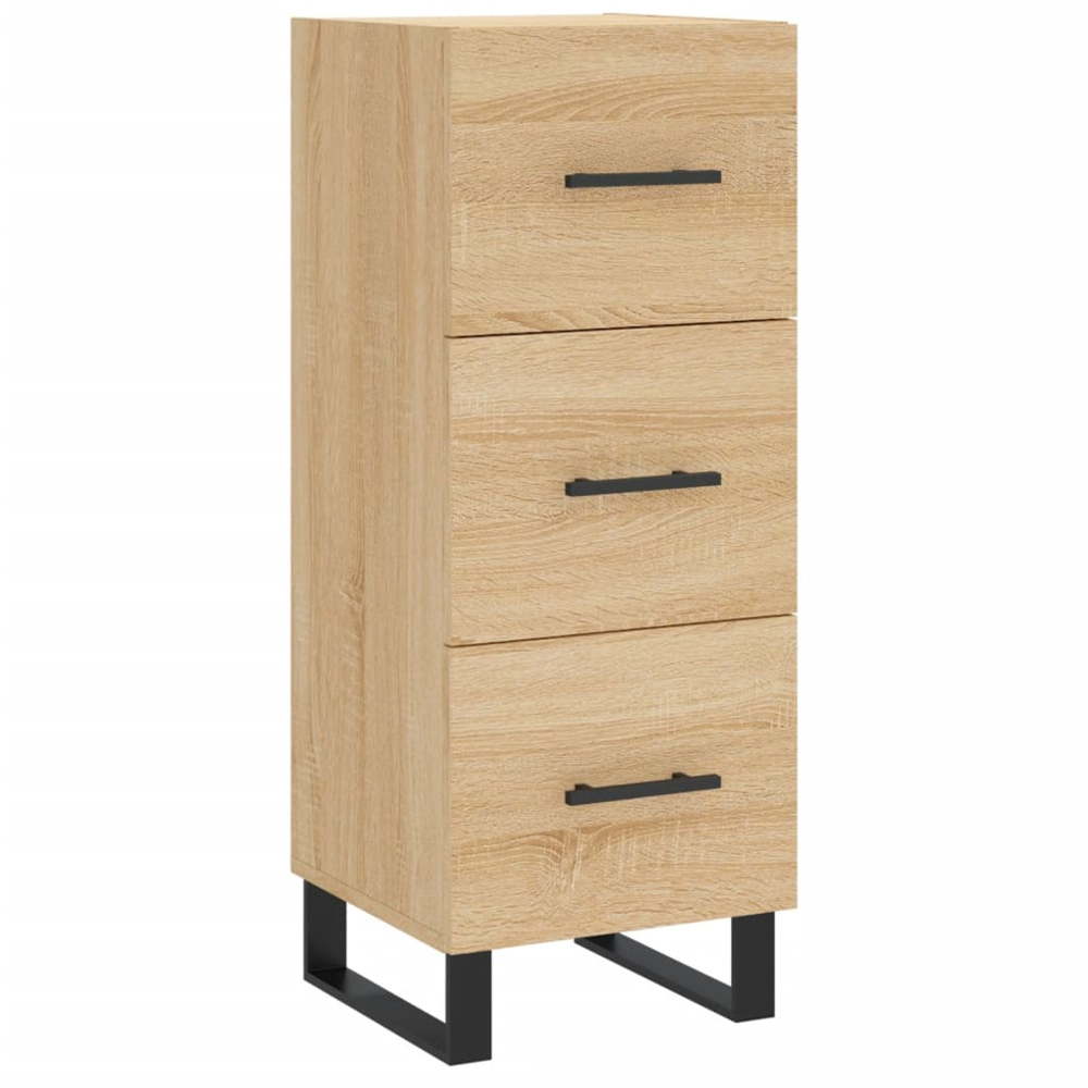 vidaXL 3 Drawer Sonoma Oak Slim Sideboard Image 2