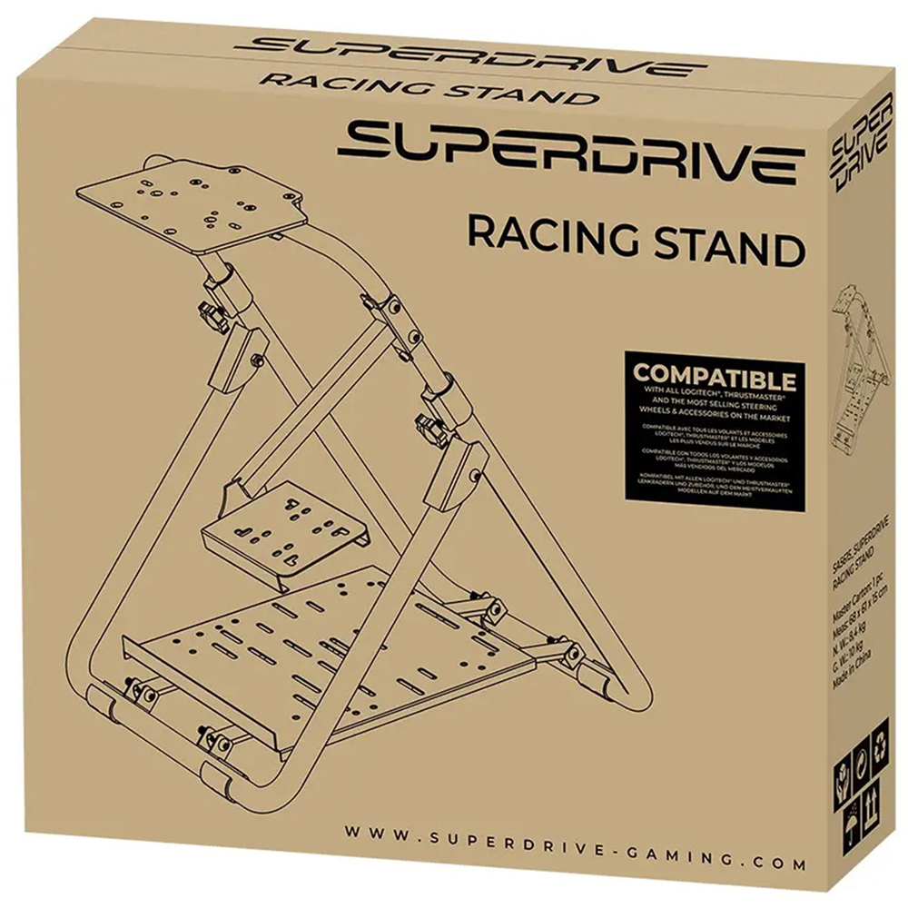 Subsonic Superdrive Black Gaming Racing Stand for Steering Wheels and Pedals Image 2