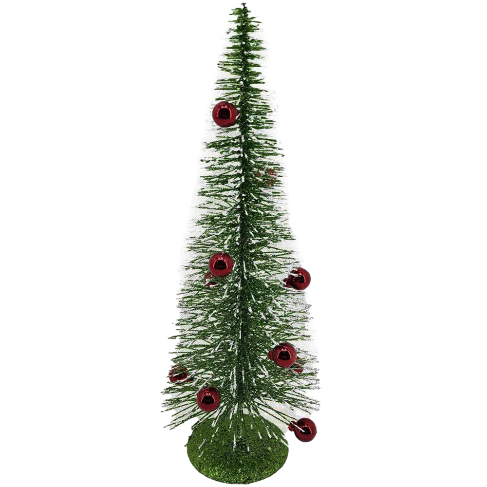 A Christmas Tale Green Red Baubles Glitter Tree Ornament Image