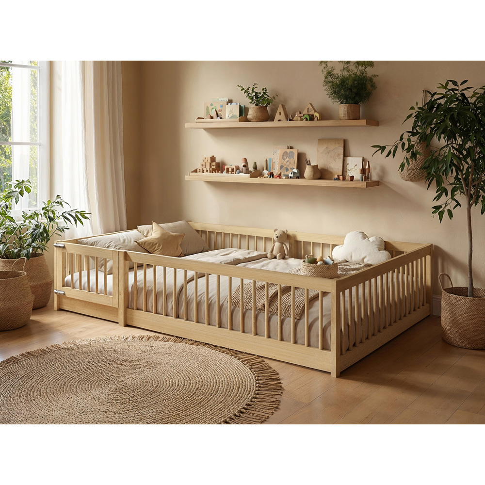Flair Imogen Small Double Natural Montessori Toddler Floor Bed Image 5