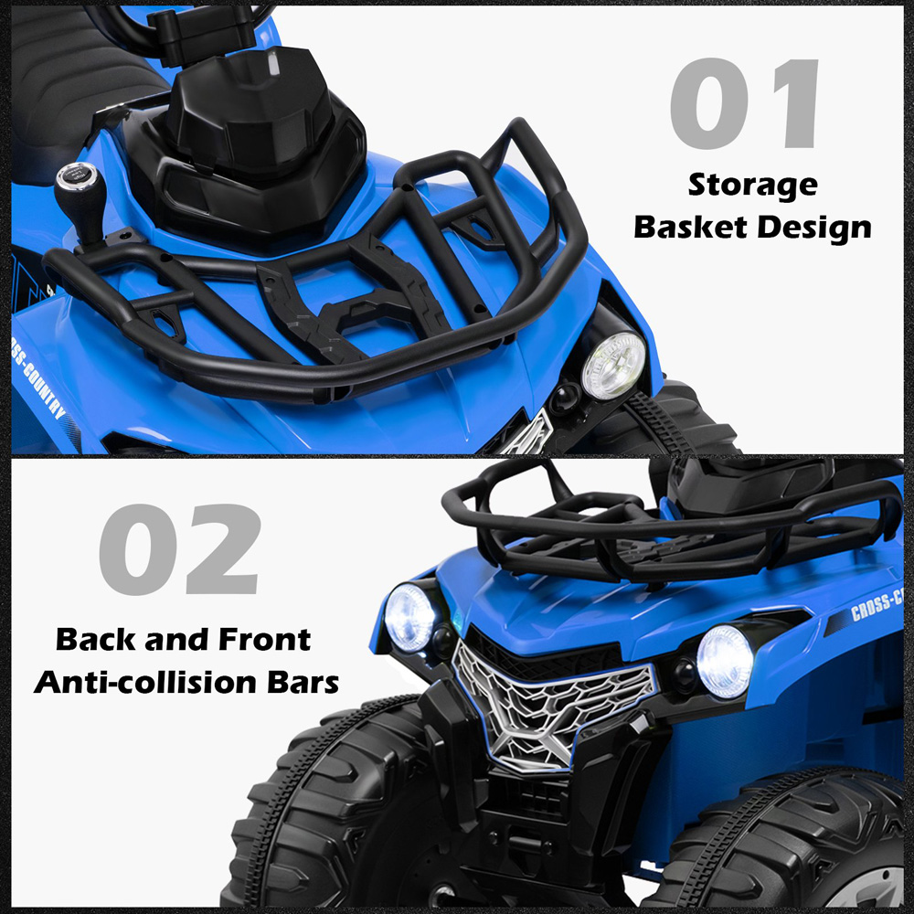 Costway Blue Electric Powered Kids Ride On ATV 12V Image 6