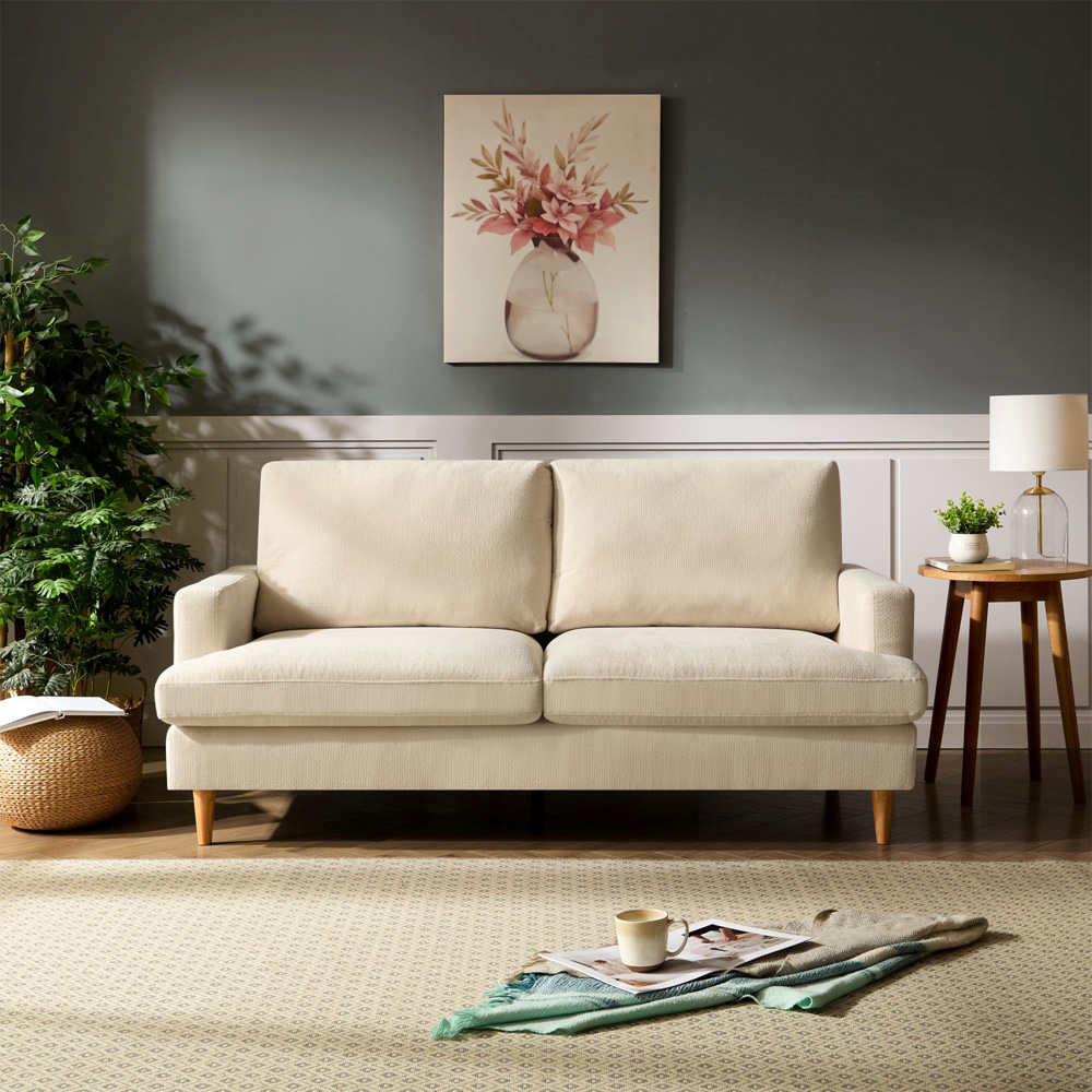 Artemis Home Newsome 3 Seater Cream Fabric Sofa Image 3