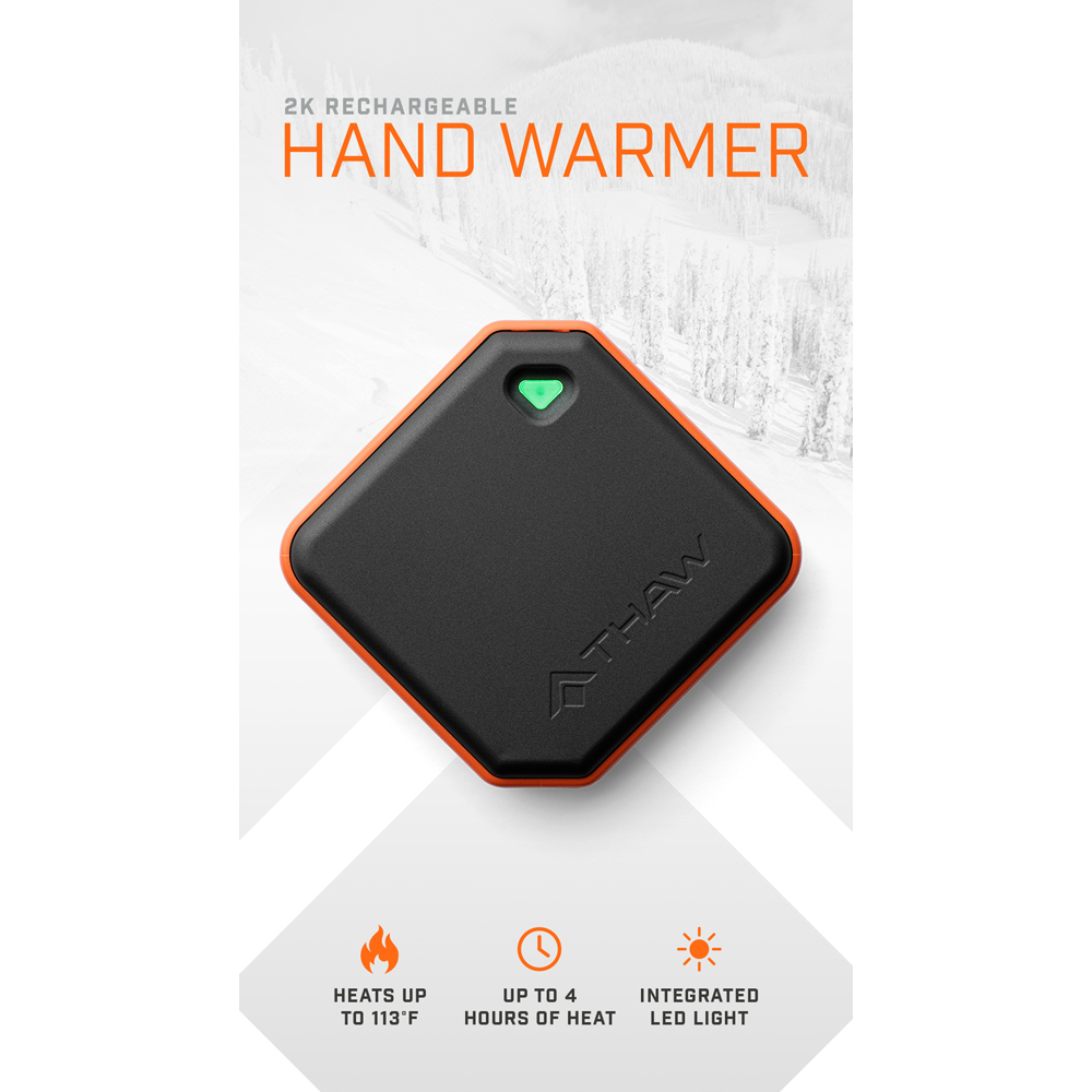 Thaw 2K Rechargeable Dual Purpose Compact Hand Warmer with Built-In LED Light 2 Pack Image 5