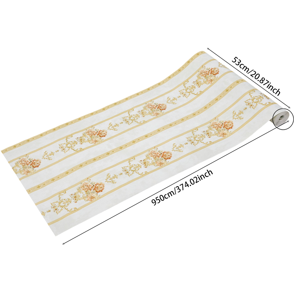 Living and Home Floral Pattern Rectangle 3D Embossed Gold Non-Pasted Wallpaper Image 8