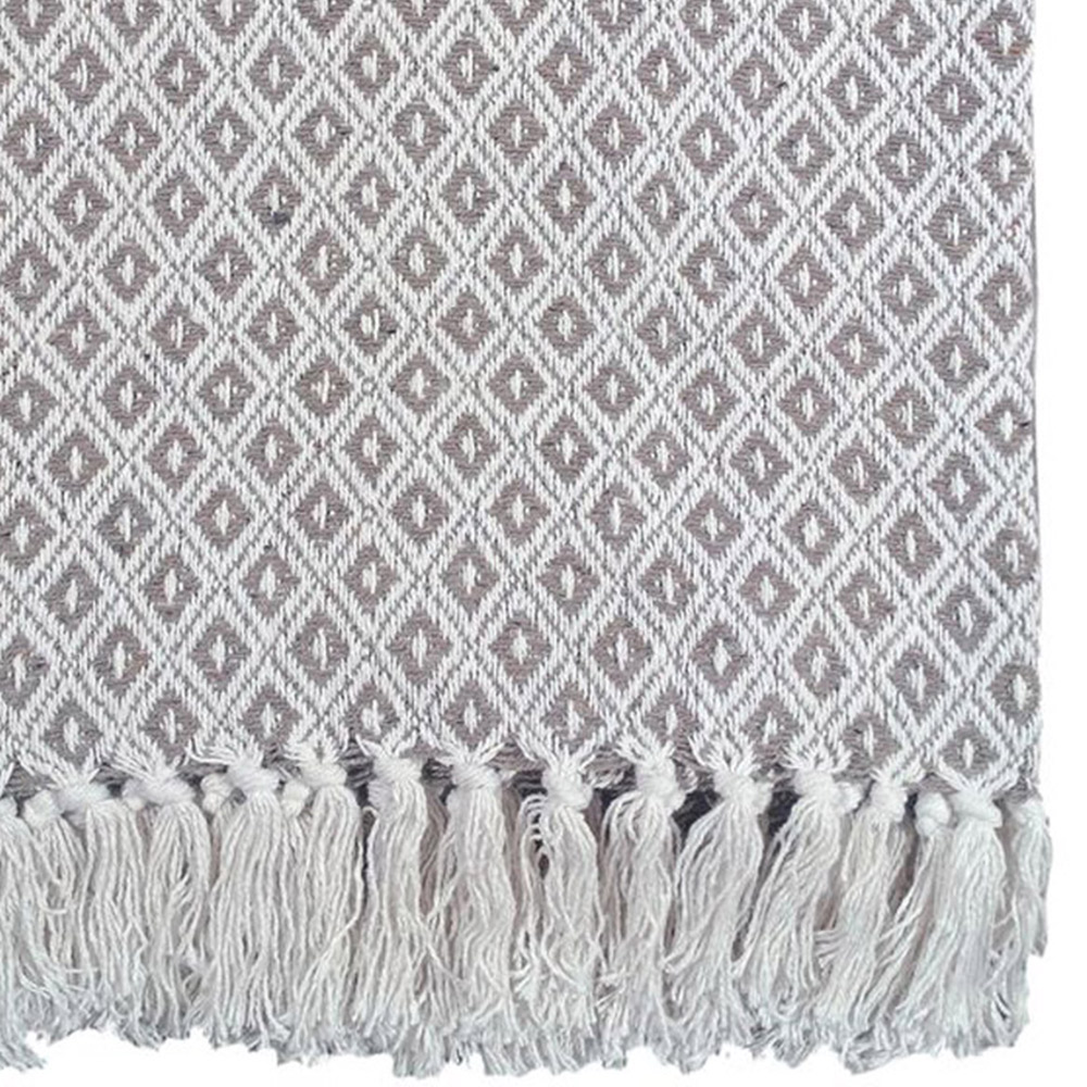 Rapport Home Natural Eden Recycled Cotton Geometric Throw 254 x 254cm Image 3