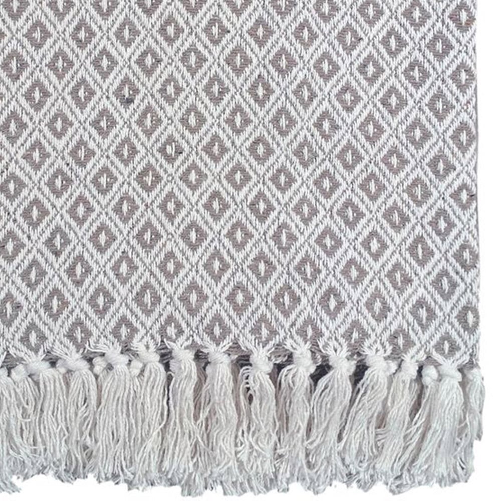 Rapport Home Natural Eden Recycled Cotton Geometric Throw 228 x 254cm Image 3