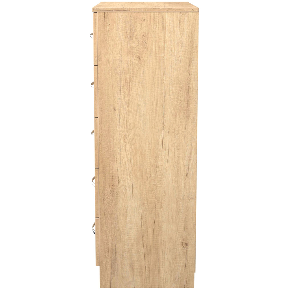 Crowndale Avon 5 Drawer Nebraska Oak Chest of Drawers Ready Assembled Image 3