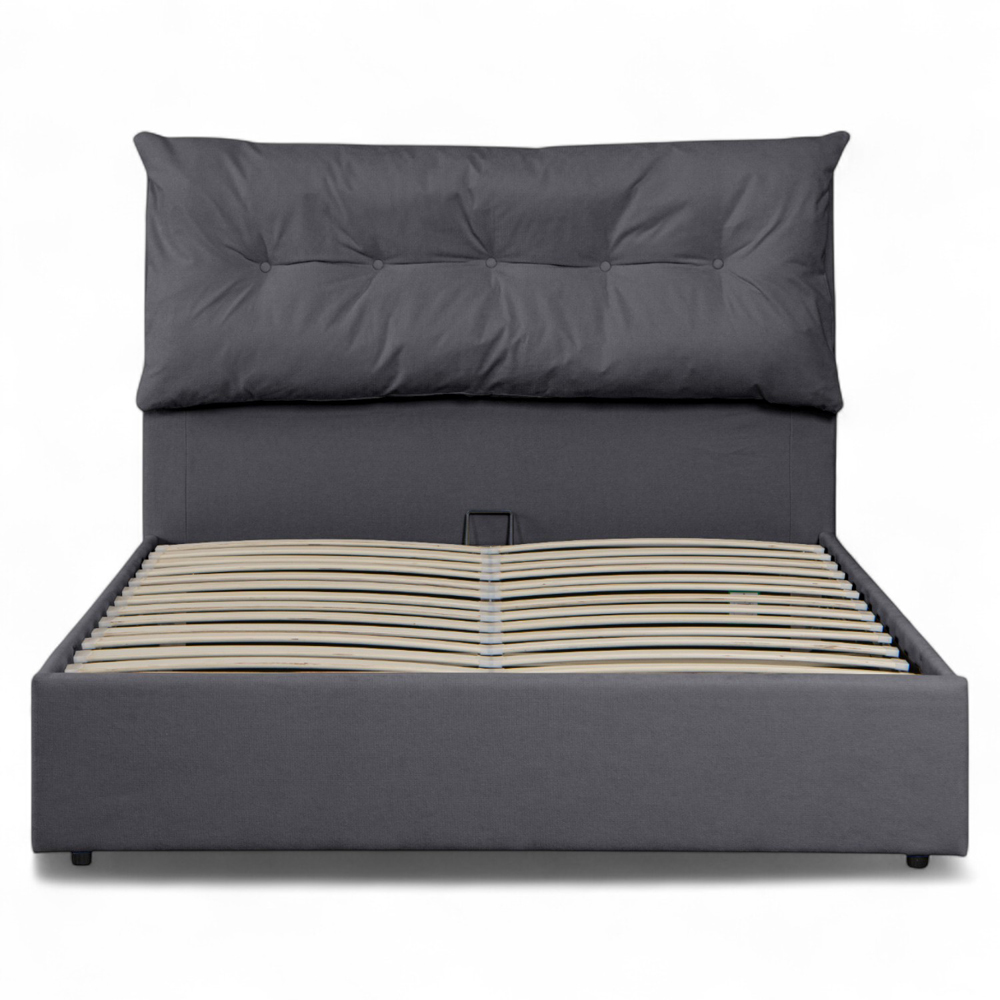 OAT Home Prestbury Double Charcoal Grey Ottoman Bed Image 3