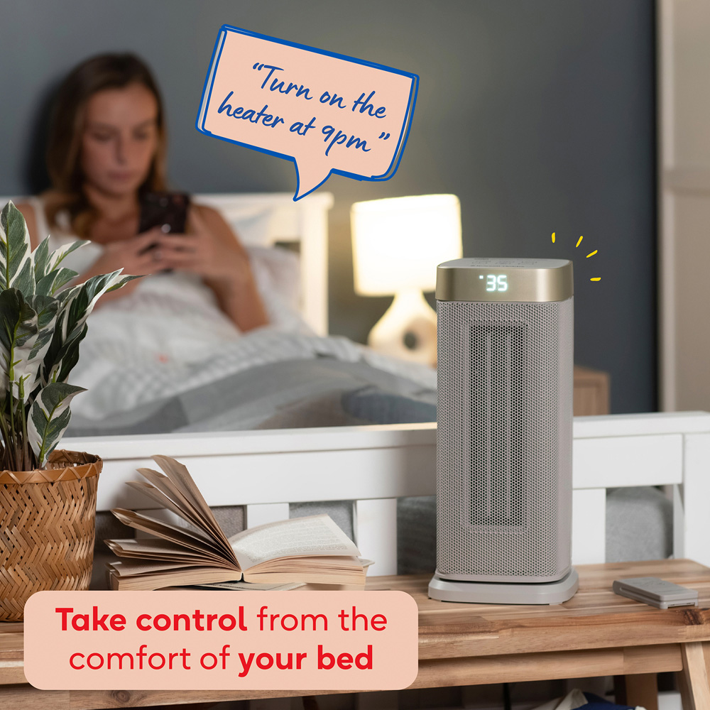 Russell Hobbs RHCTH2002G-SMT Stone and Gold Square Smart Wi-Fi Enabled Ceramic Heater 2000W Image 4