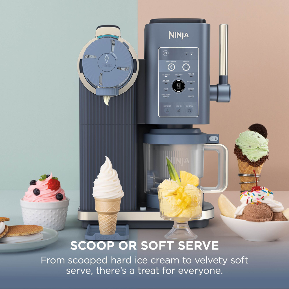 Ninja CREAMi Scoop and Swirl NC701UKBL 13-in-1 Navy Ice Cream and Soft Serve Maker Image 6