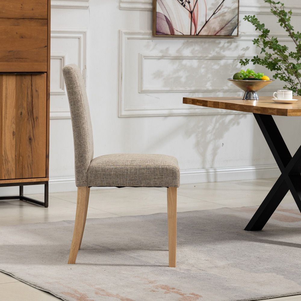 Artemis Home Maiolo Set of 2 Brown Fabric Dining Chair Image 4