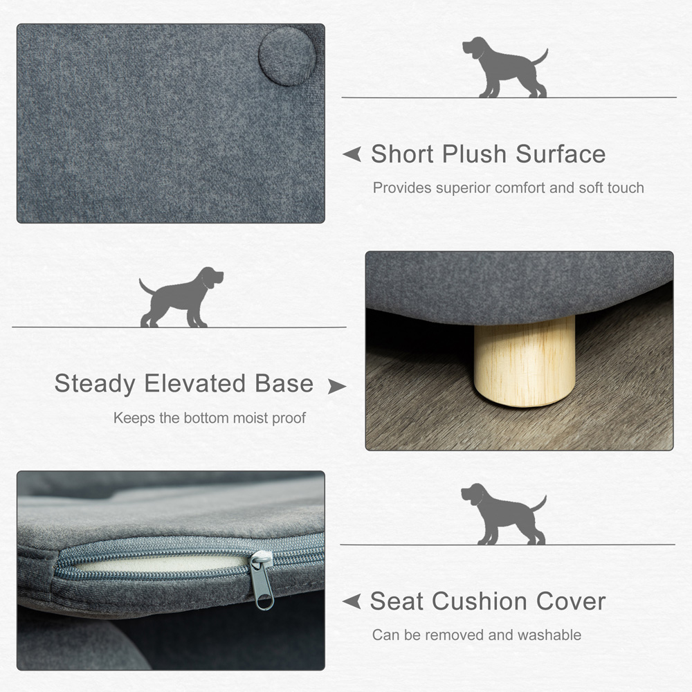 PawHut Grey Sofa Bed with Cushion Image 7