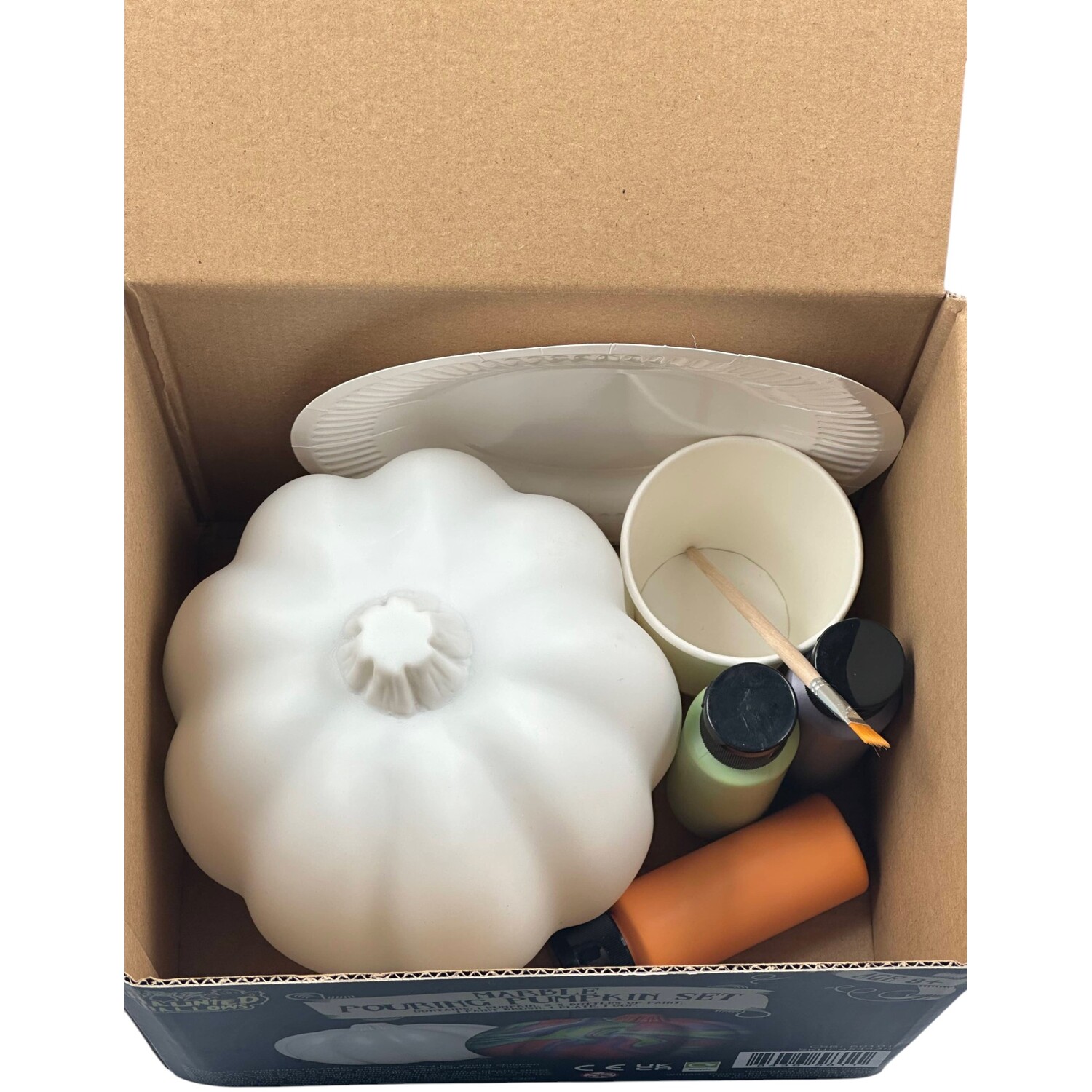 Marble Pouring Pumpkin Set White Image 9