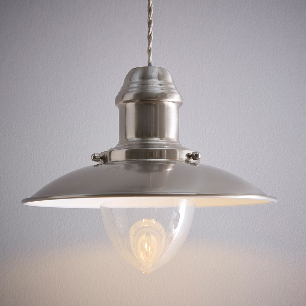 Kliving Chester Satin Nickel Pendant Light Image 3