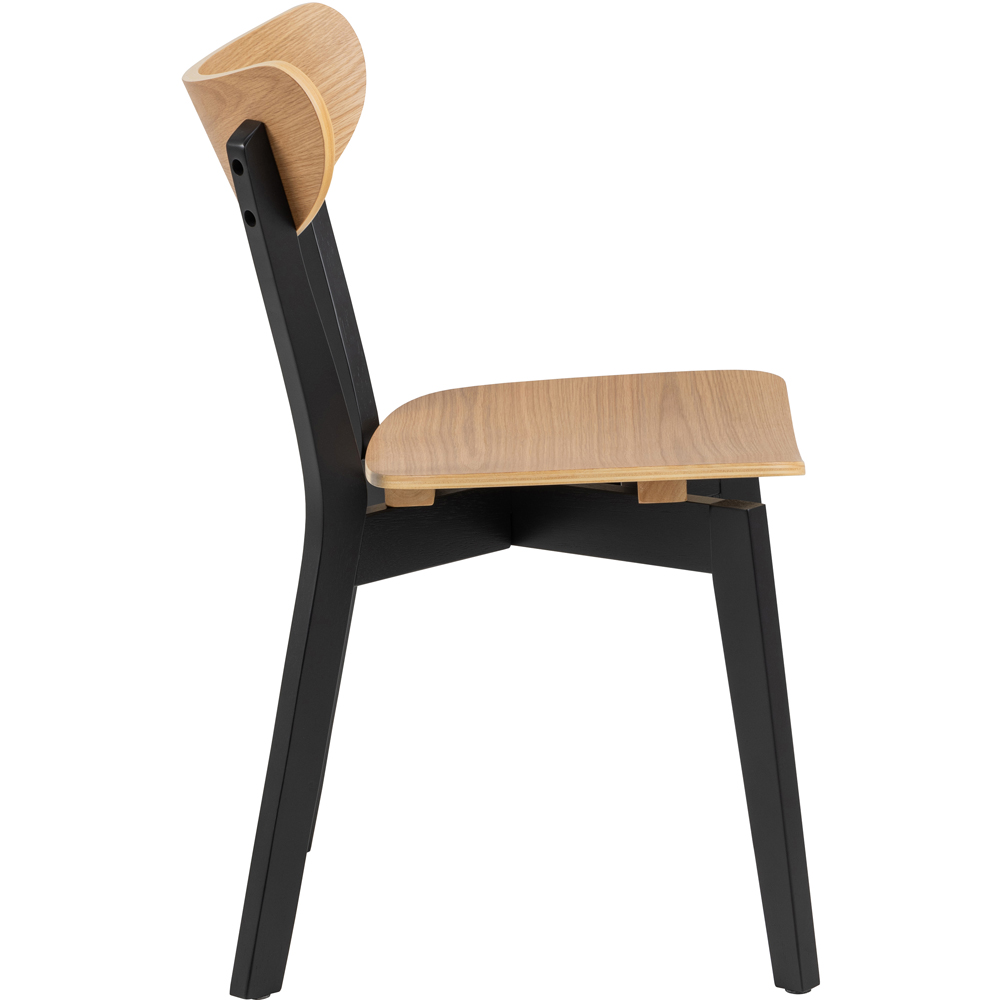 Florence Roxby 4 Seater Round Dining Table Set Oak and Black Image 5