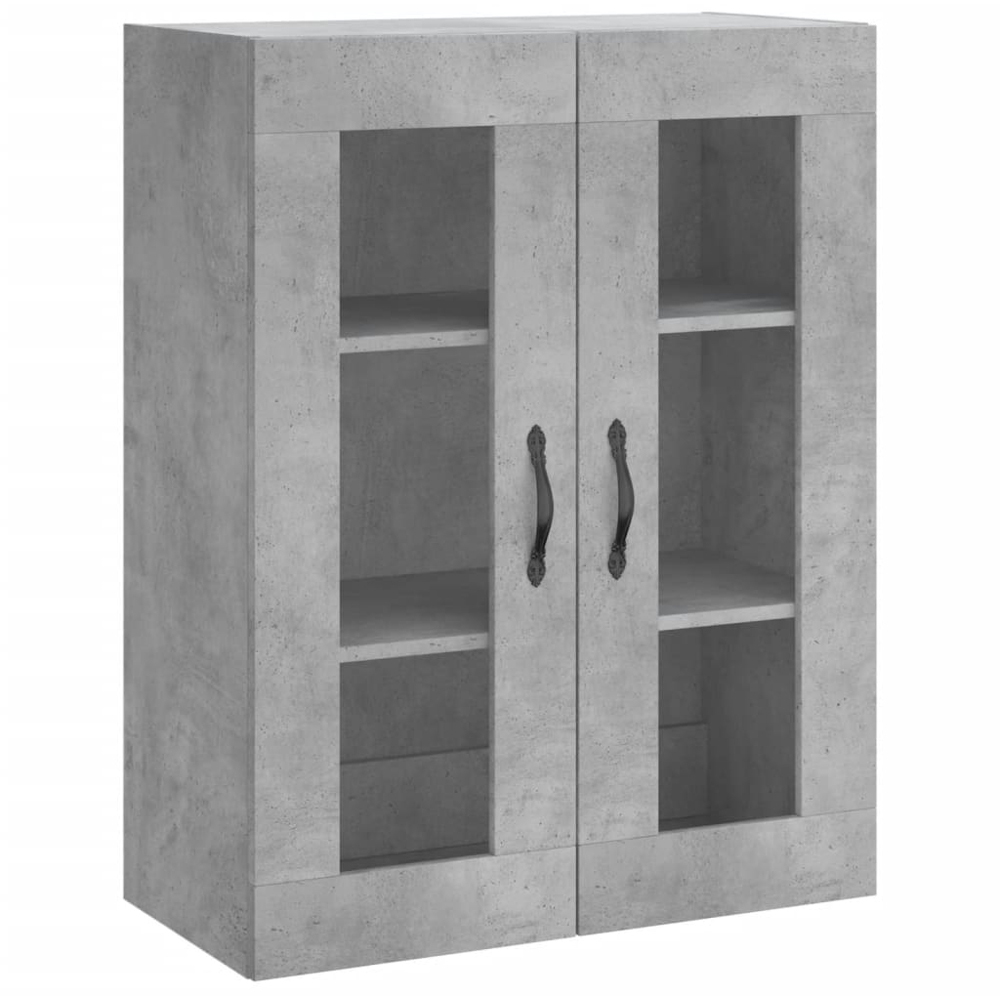 vidaXL 2 Glass Door Concrete Grey Wall Mounted Cabinet Set of 2 Image 5