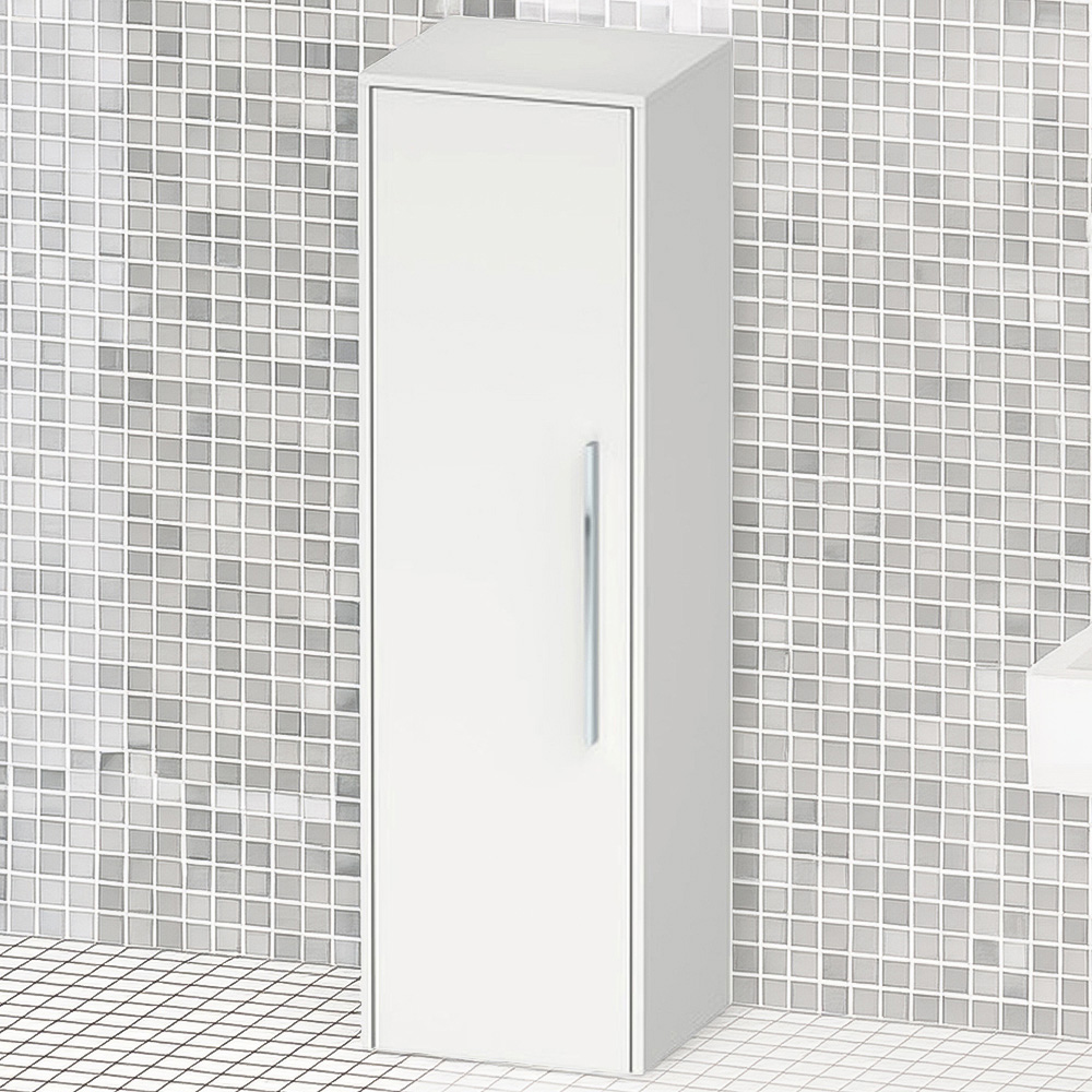 Duravit D-Code Single Left Door Matt White Semi-Tall Cabinet 1320 x 400mm Image 1