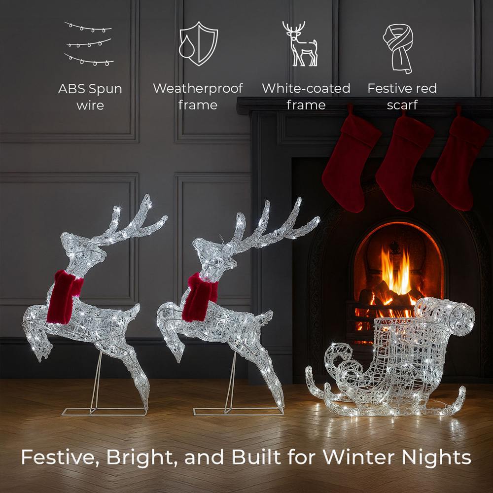 Neo 240 Mixed LED Sleigh Reindeer Christmas Decoration 65cm Image 7
