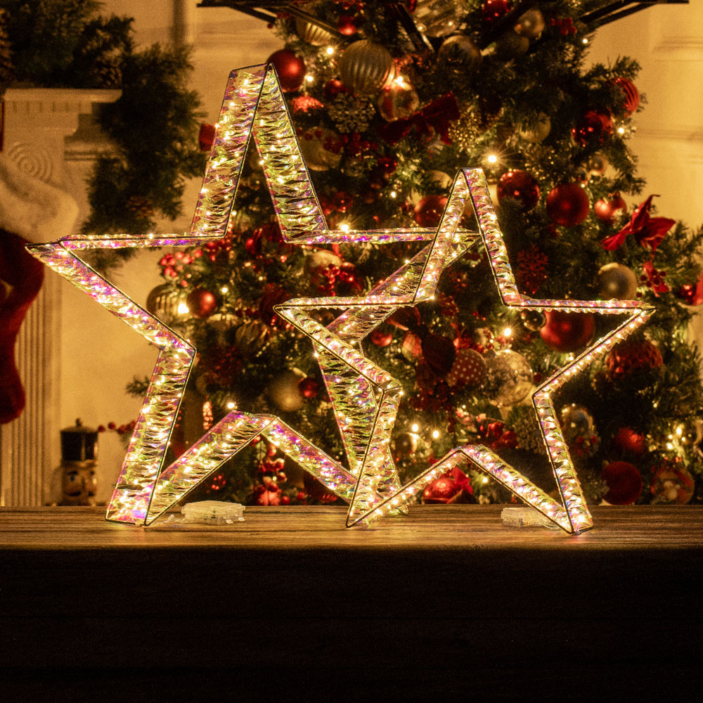 The Christmas Workshop 160 Warm White LED Iridescent Light Up Metal Star Decoration 2.1ft Image 2