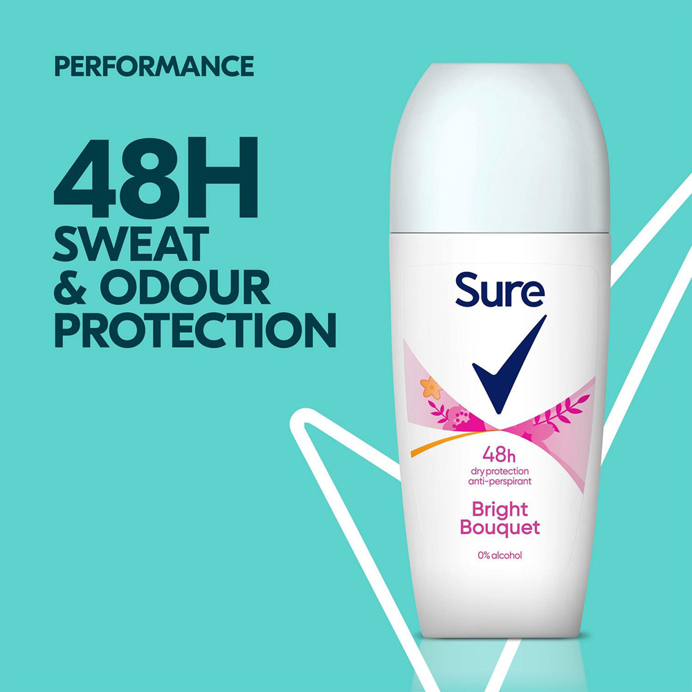 Sure Women Bright Bouquet 48H Protection Anti-Perspirant Roll On Deodorant 50ml 24 Pack Image 4