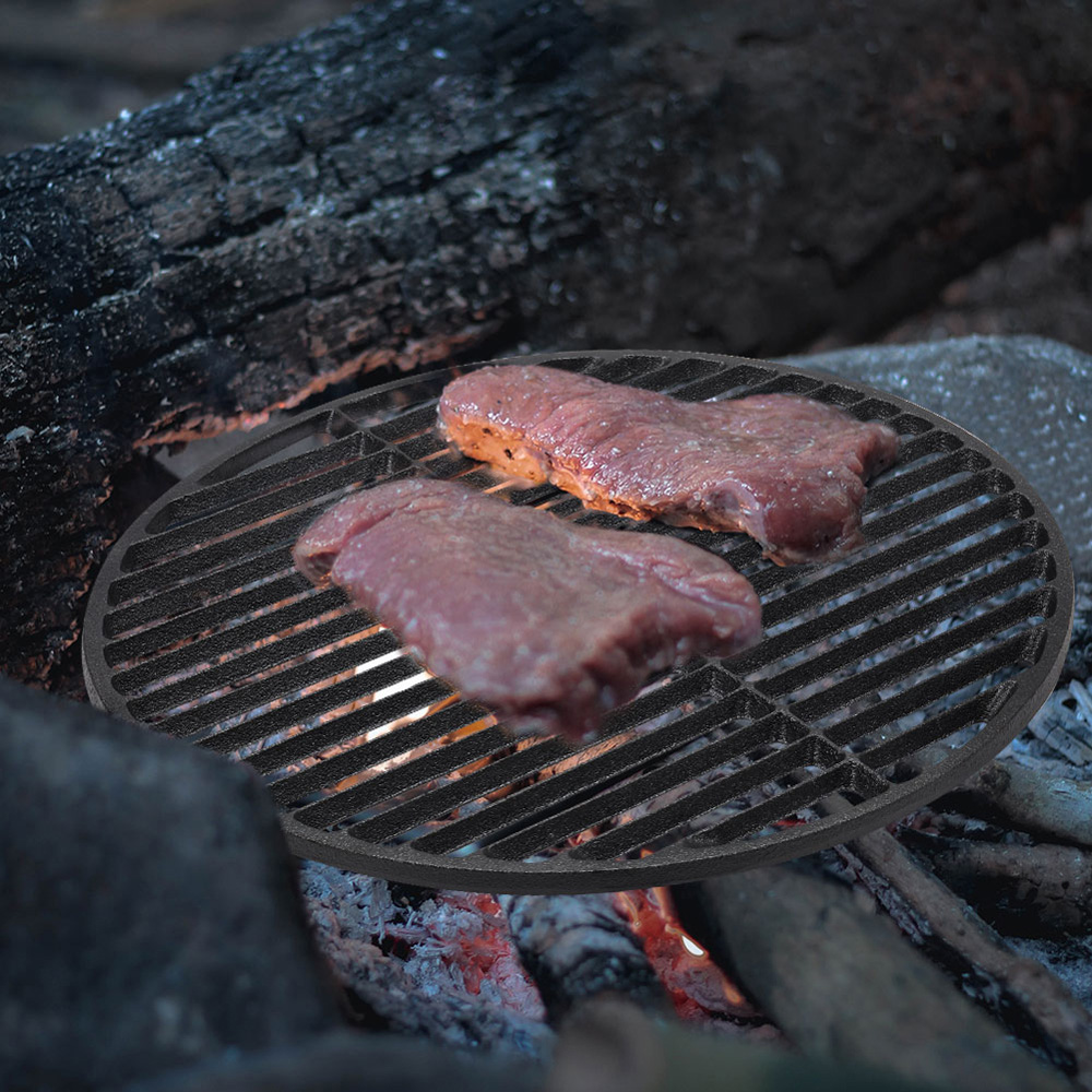 Living and Home Dia Cast Iron Round Dual-Sided BBQ Grilling Grate 37.5cm Image 2